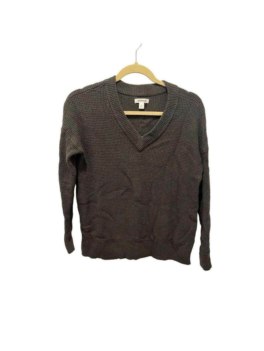 Goodthreads olive green v neck sweater, womens size S